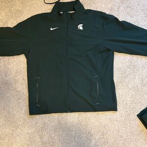 Nike Green Full-Zip Lightweight Jacket with Spartan Logo